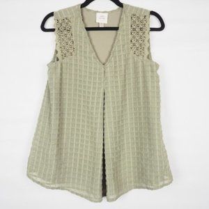 Knox Rose Sleeveless Blouse Olive Size XS